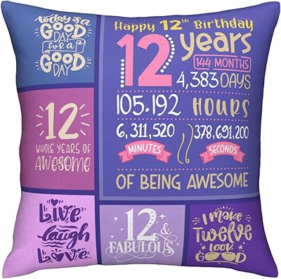 Skizbcw idées cadeaux pour fille de 12 ans - meilleurs cadeaux d'anniversaire pour fille de 12 ans - décorations de 12e anniversaire pour filles - cadeaux d'anniversaire pour fille de 12 ans - housses de coussin 18 x 18 pouces. DIAYTAR COTE D'IVOIRE est une plateforme de commerce en ligne qui propose une grande variété de produits à des prix compétitifs. La boutique est équipée d'un système de paiement sécurisé et d'un service client réactif, ce qui permet aux clients de faire leurs achats en toute confiance. Avec sa large gamme de produits, DIAYTAR COTE D'IVOIRE est la boutique en ligne idéale pour les habitants de Cote d'Ivoire.
