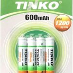 4 piles tinco rechargeables aaa 600 mah ni-mh 12 v