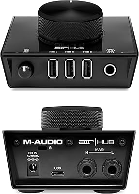 M-audio air|hub - interface audio usb avec répartiteur 3 ports et logiciel d'enregistrement