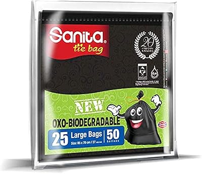 Sacs poubelles sanita abu tie, 50 gallons, 25 sacs, biodégradables. Découvrez DIAYTAR COTE D'IVOIRE, votre boutique en ligne généraliste de confiance avec plus de 300000 références. Nous sommes leaders en Côte d'Ivoire pour notre large sélection de produits et notre service client de haute qualité. Nous mettons tout en œuvre pour satisfaire vos besoins.