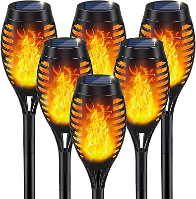 Lampes d'extérieur à énergie solaire, torches solaires tiki avec flamme vacillante, lampes