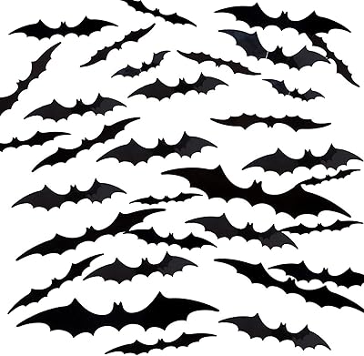 Autocollant de conception de chauve-souris 3d 4 tailles, fournitures de fête d'halloween, autocollant