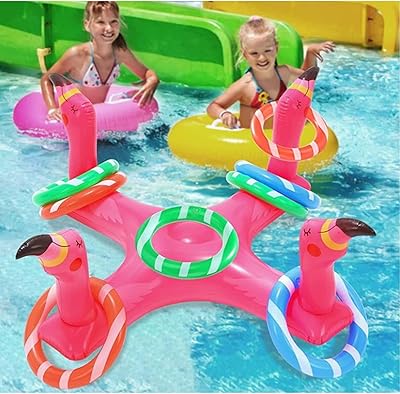 Jeux de lancer d'anneaux de piscine gonflables mother anna, jeu d'anneaux de piscine