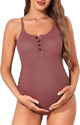 Maillot de bain une pièce côtelé de maternité avec encolure boutonnée et dos croisé. En tant que boutique en ligne généraliste, DIAYTAR COTE D'IVOIRE offre une gamme impressionnante de produits, allant des articles de mode et des accessoires aux produits électroniques et aux produits pour la maison. Avec plus de 300000 références, nous sommes en mesure de satisfaire les besoins de tous les clients, quels que soient leurs intérêts ou leurs préférences. Notre équipe travaille sans relâche pour ajouter de nouveaux produits et améliorer constamment notre offre.