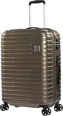 Bagage trolley unisexe à coque rigide eminite, polycarbonate léger, 4 roues doubles, rotatif