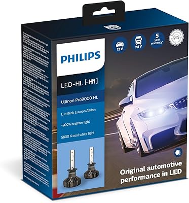Ampoule de phare de voiture led philips tenon pro 9000 (h1), lot