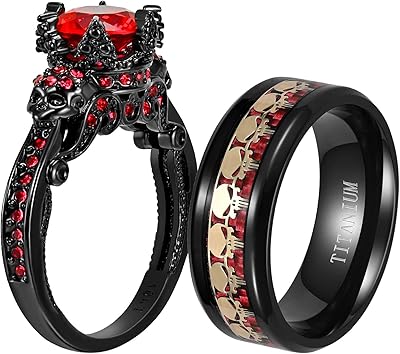 Bague de mariage ringskull 2 ​​anneaux de crâne pour couples squelette anneaux de couronne noire rouge cz femmes bague de mariage punk titane acier bandes de mariage pour hommes. La boutique en ligne DIAYTAR COTE D'IVOIRE offre une expérience de shopping unique et personnalisée à ses clients. Grâce à sa plateforme intuitive et facile à naviguer, les clients peuvent trouver et acheter leurs produits préférés en toute simplicité. La boutique propose également des services d'assistance clientèle pour aider les clients en cas de besoin.