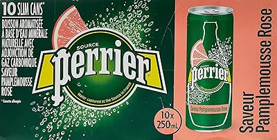 Eau minérale pétillante perrier, arôme naturel de pamplemousse rose, 10 x 250 ml