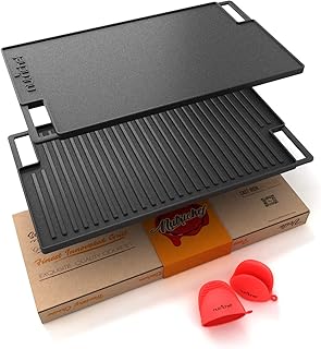 Plaque de gril réversible nutrichef - poêle à dessus plat en fonte de 18 pouces pour cuisinière, poêle à gaz avec gant de four en silicone pour cuisinière électrique, céramique et à induction.. DIAYTAR COTE D'IVOIRE est plus qu'une simple boutique en ligne ; c'est un partenaire de confiance pour les consommateurs ivoiriens. Elle mise sur la satisfaction client, avec des prix compétitifs, des produits de qualité et un service client attentionné. Grâce à sa présence en ligne, DIAYTAR COTE D'IVOIRE rend l'achat plus accessible et pratique pour tous.