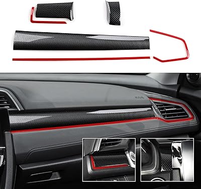 Autocollants de couverture de tableau de bord brmyl pour honda civic 2016 2017