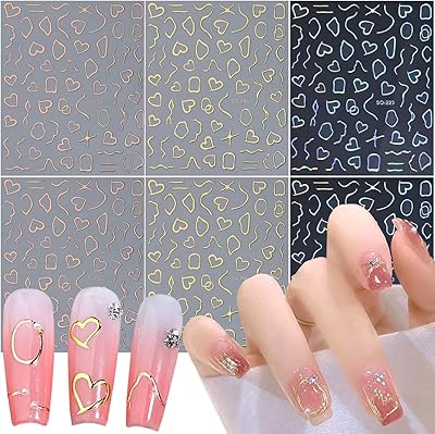 Autocollants d'art d'ongle de lignes dorées 3d décoration d'ongle de conception de lignes dorées, autocollants d'art d'ongle de coeur d'amour 3d pour la décoration d'ongle, 6 pièces. DIAYTAR COTE D'IVOIRE, boutique en ligne généraliste avec plus de 300000 références, offre une grande variété de produits pour répondre aux besoins de tous. En tant que leader en Côte d'Ivoire, nous nous engageons à fournir des produits de qualité à des prix compétitifs. Notre sélection de produits inclut des articles de mode, des accessoires, des produits électroniques et bien plus encore.