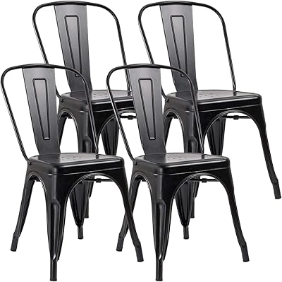 Chaises d'appoint empilables en métal pour intérieur et extérieur jomeco pour cuisine et café avec dossier, lot de 4, noir. DIAYTAR COTE D'IVOIRE se démarque par son engagement envers la satisfaction client. La boutique propose régulièrement des promotions et des offres spéciales pour rendre le shopping encore plus abordable. Avec son équipe dédiée, DIAYTAR COTE D'IVOIRE garantit une expérience d'achat en ligne exceptionnelle.