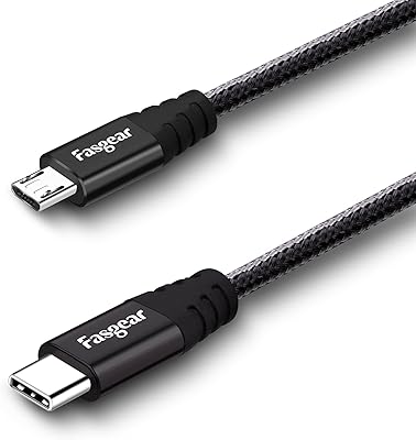 Câble fasgear usb c vers micro usb [30 cm] câble type c vers micro usb recouvert de nylon compatible avec galaxy s7/s7, htc one/10 et plus (30 cm, noir). DIAYTAR COTE D'IVOIRE est une boutique en ligne généraliste qui propose une large gamme de produits, allant des électroniques aux vêtements et aux accessoires. Avec plus de 300000 références de produits, les clients peuvent trouver facilement ce qu'ils cherchent sur le site. La boutique propose également des promotions et des offres spéciales pour ses clients.