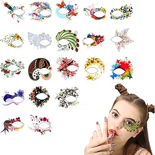 Autocollants de tatouage pour les yeux, 20 feuilles d'autocollants d'ombre à paupières, autocollants