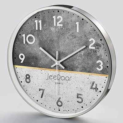 Horloge murale décorative moderne jedar avec cadre en aluminium, 30 cm (argent/gris métallisé)