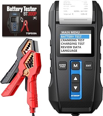 Testeur de batterie de voiture tobdon bt300p 12v 24v avec testeur de générateur