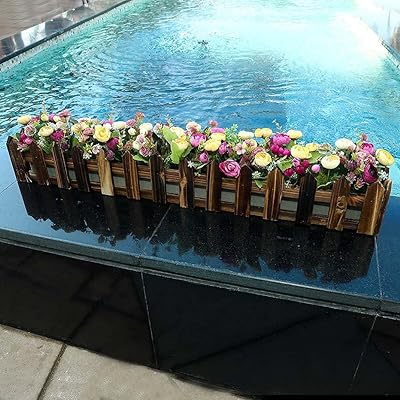 Yatai jardinière rectangulaire en bois, pot de plantes de jardin fleurs plantes succulentes