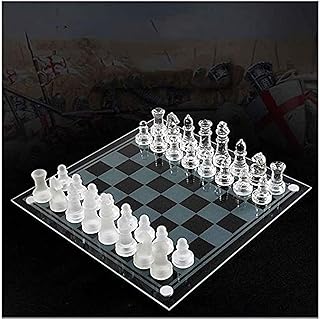 Jeu d'échecs k9 en verre élégant de luxe, jeu d'échecs de lutte moyen