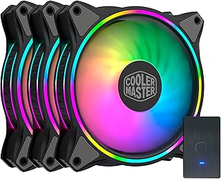 Cooler master master fan 3n1 halo, éclairage argb personnalisable à double anneau, pression
