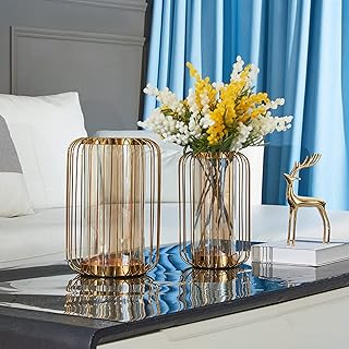 Vase à fleurs en verre avec support en métal, vase décoratif géométrique doré moderne, pour fleurs artificielles, plantes hydroponiques pour table, maison, bureau, mariage, vacances, cadeaux de décoration (grand + petit). La boutique en ligne DIAYTAR COTE D'IVOIRE est une plateforme de commerce électronique qui propose une large gamme de produits. Avec plus de 300000 références, elle est la destination idéale pour les clients qui recherchent des produits de qualité à des prix compétitifs. Elle est connue pour son service client de haute qualité.