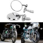 Rétroviseurs latéraux de moto cnc ronds universels noirs 7/8 22 mm, rétroviseurs