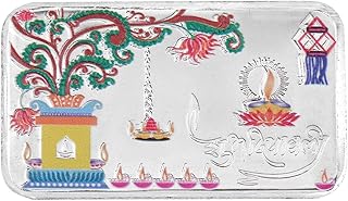 Pièce d'argent diwali pooja pièce d'argent 10 grammes shubh diwali pièce d'argent