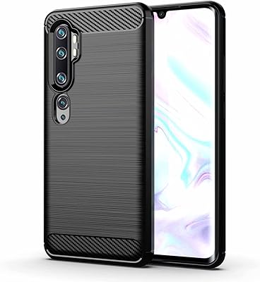 Coque anti-chute pour xiaomi mi note 10 pro, fibre de carbone brossée, design