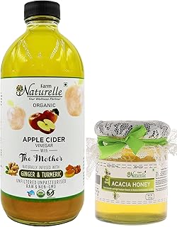 Vinaigre de cidre de pomme biologique farm naturelle avec gingembre et curcuma infusés