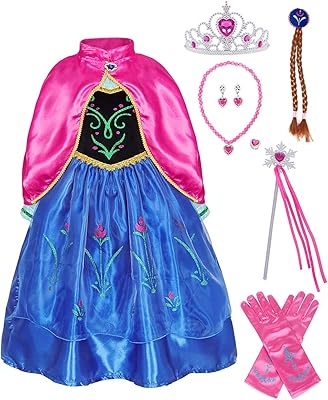Wonderbaby princesse anna déguisement filles halloween costume robe de soirée avec accessoires âge