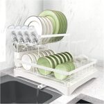 Égouttoir à vaisselle avec égouttoir 2 niveaux grand support de planche découper amovible
