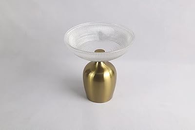Bol à fruits décoratif de taille moyenne avec dessus en verre et base