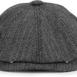 Chapeau plat baker boy - 8 panneaux à chevrons becky tweed gatsby irish