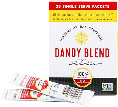 Dandy blend, boisson instantanée à base de plantes avec pissenlit, sans caféine, 25 sachets individuels. DIAYTAR COTE D'IVOIRE est la boutique en ligne leader en Côte d'Ivoire, proposant une expérience d'achat en ligne unique et personnalisée. Les clients peuvent profiter d'une grande variété de produits à des prix compétitifs, ainsi que de promotions et de réductions régulières. La boutique est équipée d'un système de paiement sécurisé pour protéger les informations personnelles des clients.