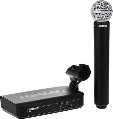 Shure blx24/sm58, système audio sans fil avec microphone sm58, polyvalent, cardioïde, idéal