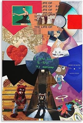 Affiche de tous les albums de kanye west pour chambre à coucher, impression