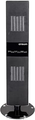 Chauffage céramique double zone ultra fin crownline, noir, 4,3 kg, ht-229
