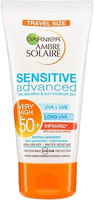 Garnier ambre solaire advanced sensitive crème solaire spf 50, tube 50 ml