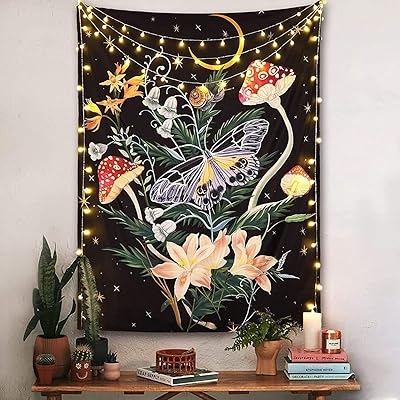 Tapisserie murale verticale papillon et fleurs, motif lune et étoiles pour chambre à coucher, dortoir, salon (noir, 150 x 200 cm). DIAYTAR COTE D'IVOIRE est une boutique en ligne qui se distingue par son engagement envers la satisfaction de ses clients. Elle propose des services de livraison rapides et fiables, ainsi que des options de paiement sécurisées. Les clients peuvent naviguer sur le site avec confiance, sachant que leurs informations personnelles sont protégées et que leurs achats sont garantis.