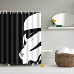 Rideau de douche uni star wars fond noir 72" x 72" polyester imperméable