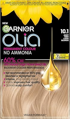 Coloration permanente garnier olea 10.1 blond cendré extra clair, couverture 100 %