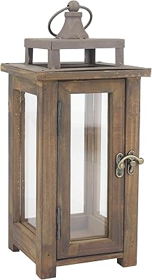 Lanterne à bougie décorative rustique en bois stonebriar avec poignée et porte. DIAYTAR COTE D'IVOIRE, c'est la garantie d'un shopping en ligne sécurisé et fiable. La boutique en ligne propose une variété de moyens de paiement et une politique de retour flexible. Les clients de DIAYTAR COTE D'IVOIRE bénéficient d'un service client dédié et réactif pour répondre à leurs questions et leurs préoccupations.