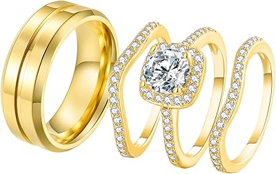 Bagues de couple pour lui femmes halo cz fiançailles or 18 carats rempli d'anneaux de mariage ensemble hommes titane acier mariage. Diaytar Côte d'Ivoire permet aux clients de découvrir de nouveaux produits et de profiter de promotions et de réductions régulières, ce qui renforce leur expérience d'achat en ligne.