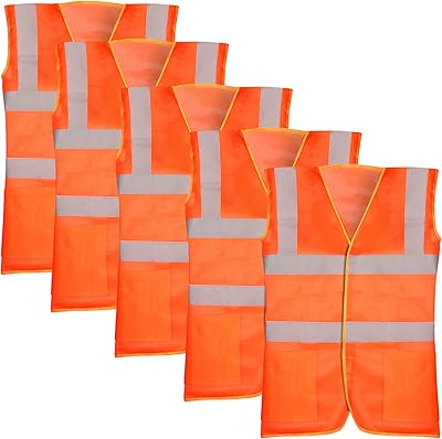 Un poisson clown pack de 5 gilets de sécurité réfléchissants en polyester unisexe