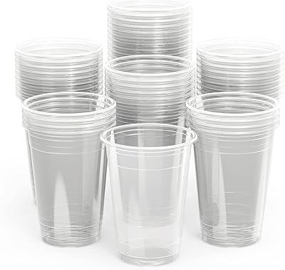 Gobelets en plastique transparent cosmoplast 50 pièces, trcb14ozptclp50