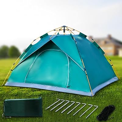 Tente de camping pour 2 à 4 personnes, tente imperméable et coupe-vent, facile