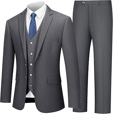 Leporte costumes slim fit pour hommes 3 pièces hommes uni veste à deux