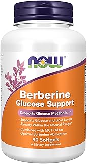 Now suppléments, support de glucose à la berbérine, avec huile mct pour une absorption