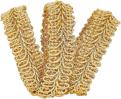 Ruban de dentelle tressé métallique finger springear de 15 mètres ruban doré