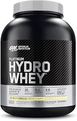 Poudre de protéine de lactosérum hydro platinum nutrition optimale, à base d'isolat