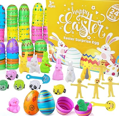 Œufs de pâques avec jouets à l'intérieur - 24 œufs de pâques colorés + 24 jouets de remplissage d'œufs de pâques pour panier de pâques - oeufs surprise pour la chasse aux œufs de pâques, remplissage de panier de pâques, cadeaux de fête d'anniversaire pour enfants. La boutique en ligne DIAYTAR COTE D'IVOIRE est une plateforme conviviale et facile à utiliser, permettant aux clients de naviguer aisément à travers les différentes catégories de produits. Avec une offre constamment mise à jour, les clients peuvent découvrir de nouveaux produits et profiter de promotions exclusives. La boutique est dédiée à offrir une expérience d'achat en ligne personnalisée et agréable.